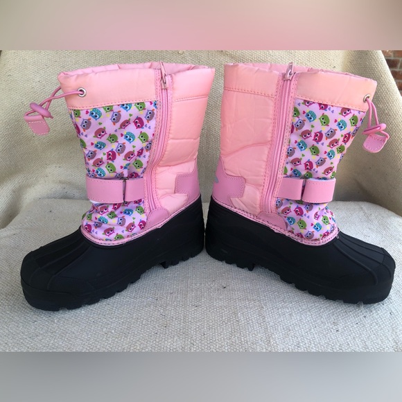Snow Boots Dream Pairs Big Girl Mid Calf waterproof insulation boots pink size 3 - Picture 4 of 15